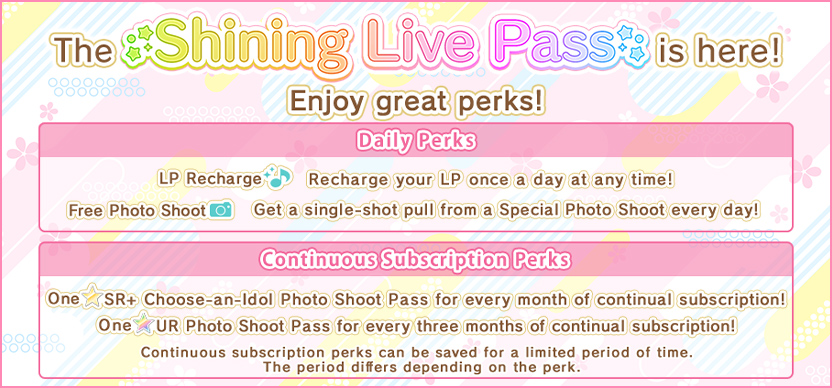 ★ New! Shining Live Pass added